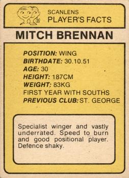 1981 Scanlens #56 Mitch Brennan Back